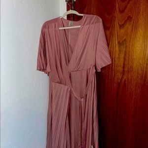 ASOS size 14 wrap mauve colored dress
